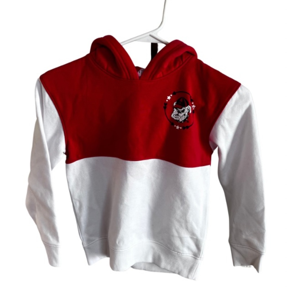 NWT 7/8 children Georgia Bulldog pullover with hoodie